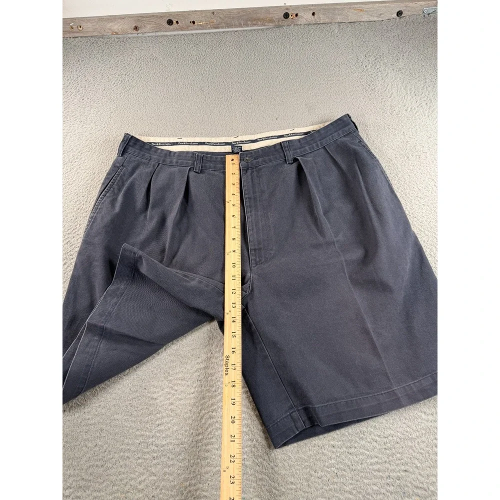 Vintage Polo Ralph Lauren Tyler Shorts 38x8 Pleated Blue 80s 90s Wide Leg Preppy